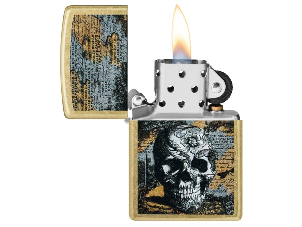 Zapalovač Zippo Floral Skull Design, broušený