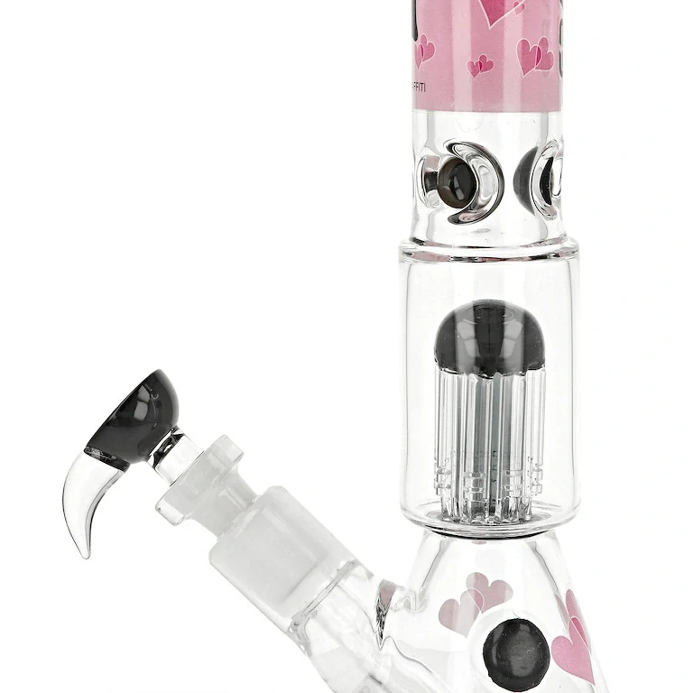 Skleněný bong s perkolací G-Rollz Pink Panda, 35cm