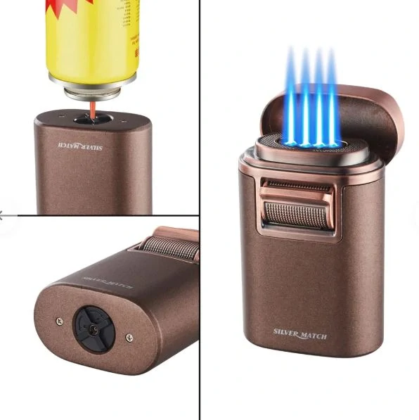 Zapalovač Silver Match Monaco 4Blue flame With Cigar Holder