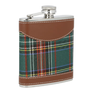 Placatka nerezová + pohárek sada Tartan