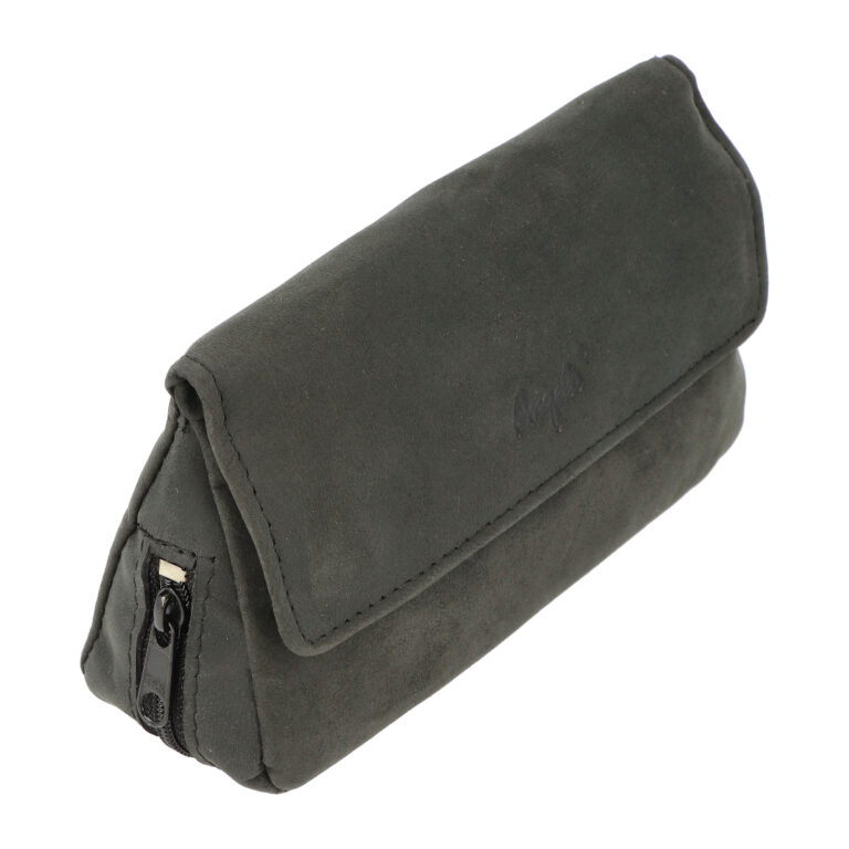 Pouzdro na 2 dýmky Angelo Goat Leather, tmavě šedé