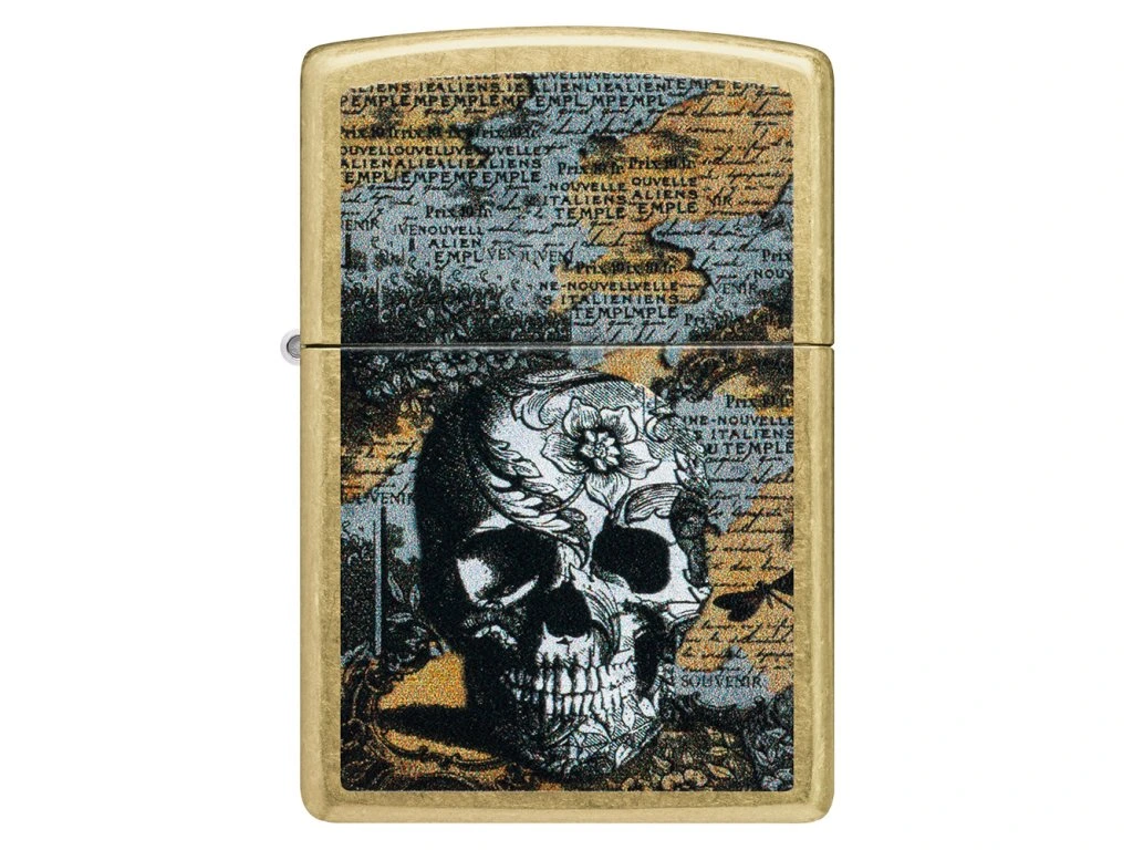 Zapalovač Zippo Floral Skull Design, broušený