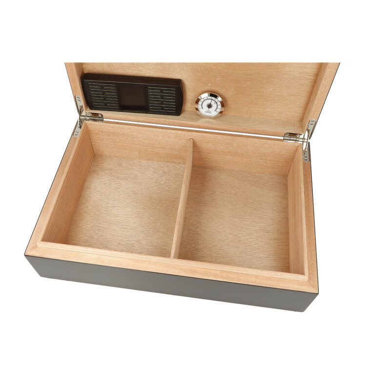 Humidor na doutníky World Map, glossy black, 40x27x11cm