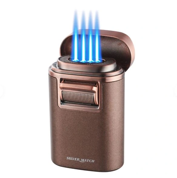 Zapalovač Silver Match Monaco 4Blue flame With Cigar Holder