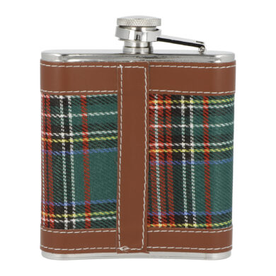 Placatka nerezová + pohárek sada Tartan
