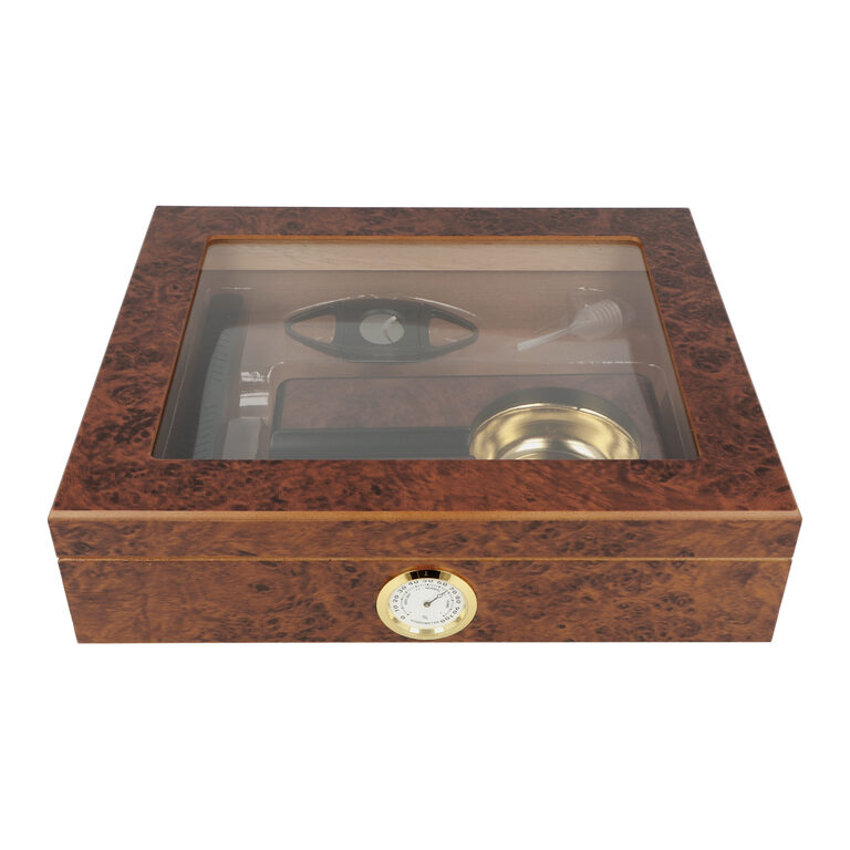 Humidor na doutníky Set 15D hnědý, 26x22x7cm