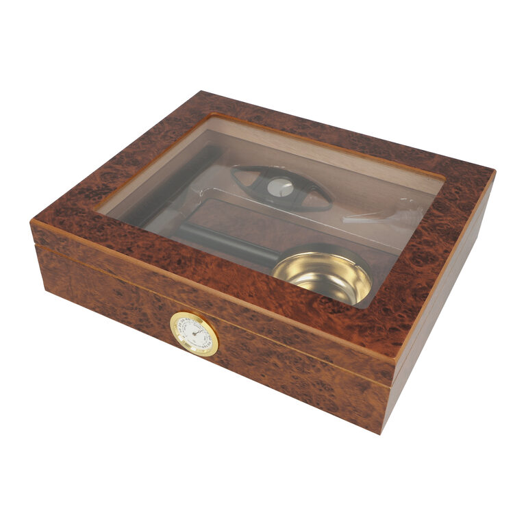 Humidor na doutníky Set 15D hnědý, 26x22x7cm