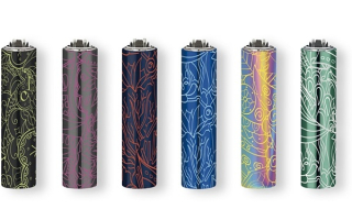 Zapalovač Clipper Metal Cover Line Flowers, 1ks
