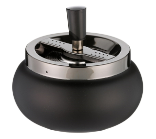 Cigaretový popelník kovový otočný černý/antracit, 13cm