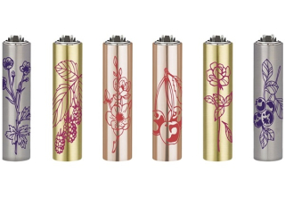 Zapalovač Clipper Metal Cover Elegant Plants, 1ks