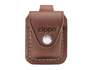 Kapsička Zippo na zapalovač s koženým poutkem, hnědá