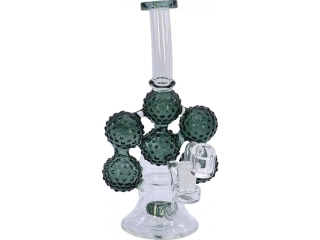 Skleněný bong s perkolací a čtyřmi filtračními komorami, 22cm