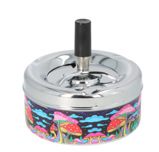Cigaretový popelník kovový otočný, houby 11 cm