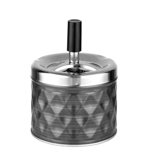 Cigaretový popelník kovový otočný Angelo Black, 9cm