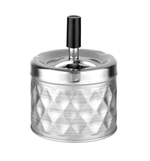 Cigaretový popelník kovový otočný Angelo Silver, 9cm