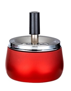 Cigaretový popelník kovový otočný Red/Silver 8cm