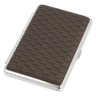 Cigaretové pouzdro Emboss tm. hnědé, 100mm, 16 cigaret