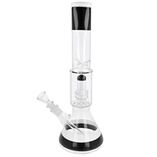 Skleněný bong s perkolací Premium B&W, 40cm