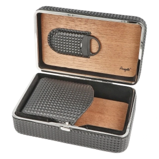 Humidor na doutníky Angelo cestovní  Diamond Black II 19x12,5x7cm