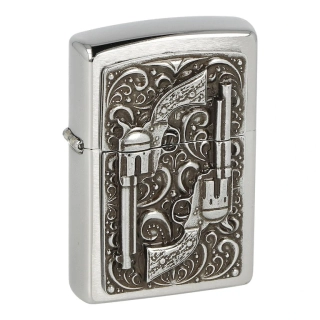 Zapalovač Zippo Revolver Emblem, broušený