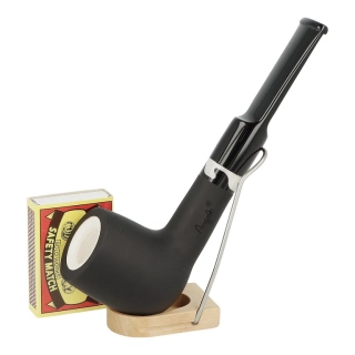 Dýmka Angelo Meerschaum, black matt, ring, filtr 9mm