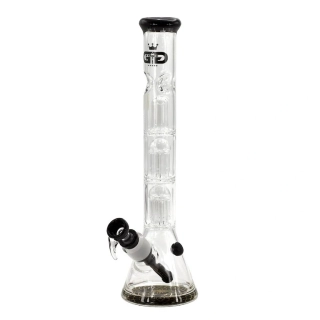 Skleněný bong s perkolací Grace Glass Beaker Black Triple Tree, 34cm