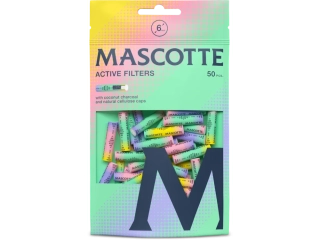 Cigaretové filtry Mascotte Bright Colors Active Filters 6 mm, 50ks